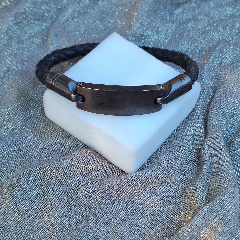 Brown Braided Leather Bracelet